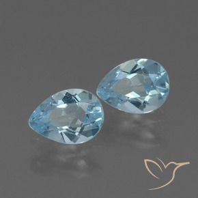 Gemas de Topacio Azul Cielo natural de 1.66 ct, En forma de pera, VVS-VS
