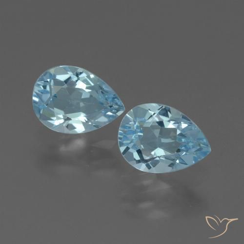 1.75ctw Natural Azul Cielo Topacio, En forma de pera, VVS-VS