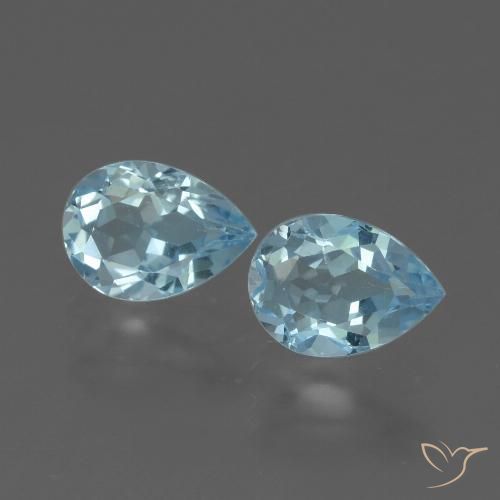 1.70ctw Natural Azul Cielo Topacio, En forma de pera, VVS-VS