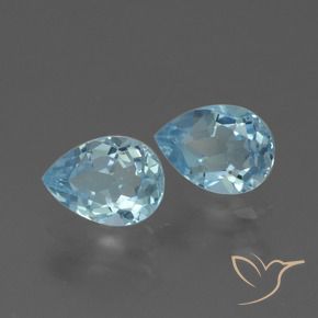 Gemas de Topacio Azul Cielo natural de 1.70 ct, En forma de pera, VVS-VS