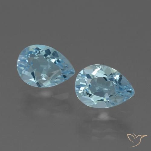 1.80ctw Natural Azul Cielo Topacio, En forma de pera, VVS-VS