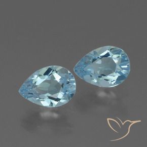 Gemas de Topacio Azul Cielo natural de 1.80 ct, En forma de pera, VVS-VS