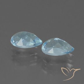 Gemas de Topacio Azul Cielo natural de 1.80 ct, En forma de pera, VVS-VS