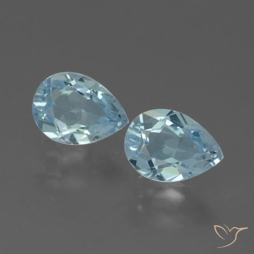 1.74ctw Natural Azul Cielo Topacio, En forma de pera, VVS-VS