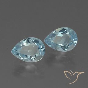 Gemas de Topacio Azul Cielo natural de 1.74 ct, En forma de pera, VVS-VS