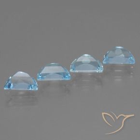 Gemas de Topacio Azul Cielo natural de 3.98 ct, Elegante, VS