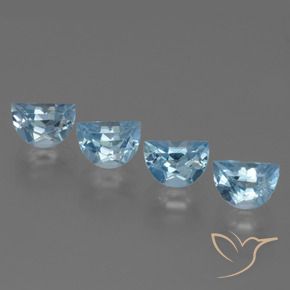 Gemas de Topacio Azul Cielo natural de 3.87 ct, Elegante, VS