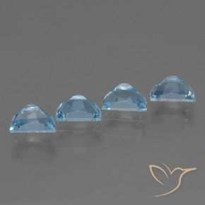 Gemas de Topacio Azul Cielo natural de 3.87 ct, Elegante, VS
