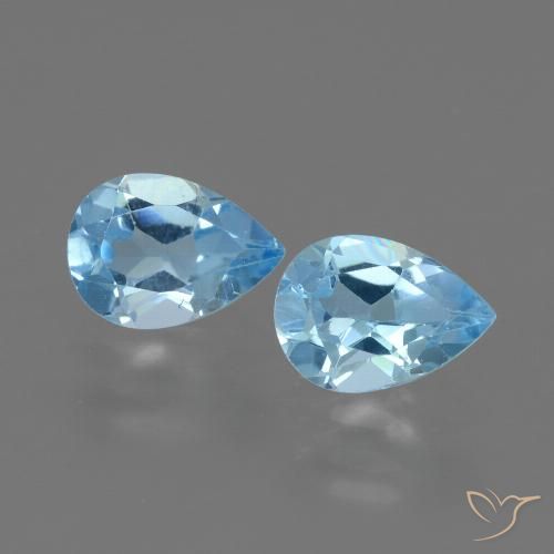 1.72ctw Natural Azul Cielo Topacio, En forma de pera, VVS-VS