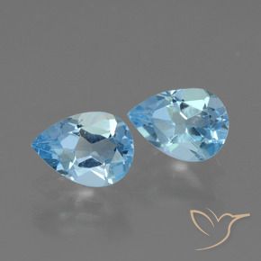 Gemas de Topacio Azul Cielo natural de 1.72 ct, En forma de pera, VVS-VS