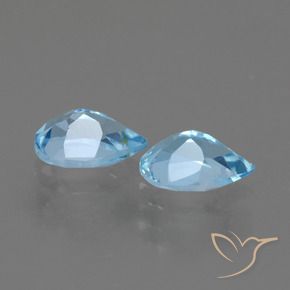 Gemas de Topacio Azul Cielo natural de 1.72 ct, En forma de pera, VVS-VS