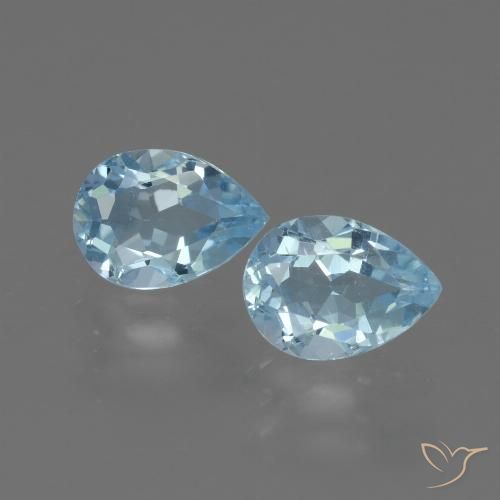 1.76ctw Natural Azul Cielo Topacio, En forma de pera, VVS-VS