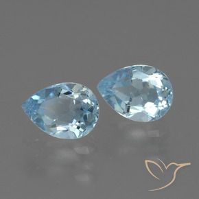Gemas de Topacio Azul Cielo natural de 1.76 ct, En forma de pera, VVS-VS