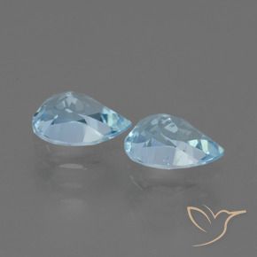 Gemas de Topacio Azul Cielo natural de 1.76 ct, En forma de pera, VVS-VS