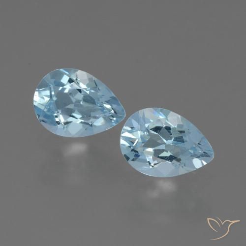 1.63ctw Natural Azul Cielo Topacio, En forma de pera, VVS-VS