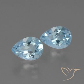Gemas de Topacio Azul Cielo natural de 1.63 ct, En forma de pera, VVS-VS