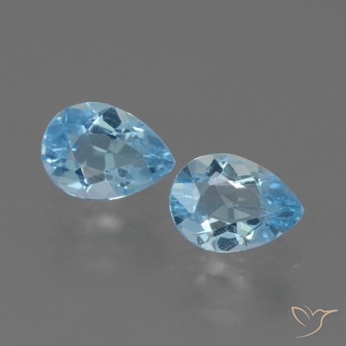 1.76ctw Natural Azul Suizo Topacio, En forma de pera, VVS-VS