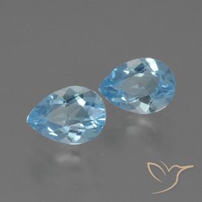 Gemas de Topacio Azul Suizo natural de 1.76 ct, En forma de pera, VVS-VS
