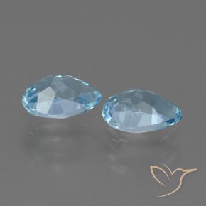 Gemas de Topacio Azul Suizo natural de 1.76 ct, En forma de pera, VVS-VS