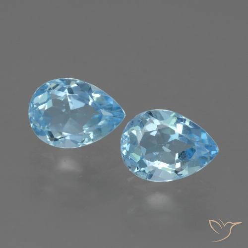 1.79ctw Natural Azul Cielo Topacio, En forma de pera, VVS-VS