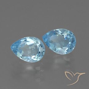 Gemas de Topacio Azul Cielo natural de 1.79 ct, En forma de pera, VVS-VS