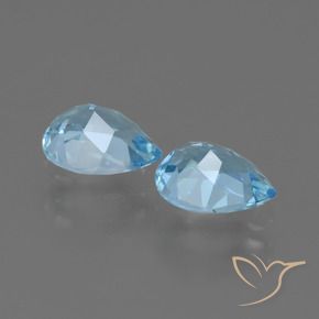 Gemas de Topacio Azul Cielo natural de 1.79 ct, En forma de pera, VVS-VS