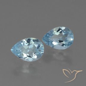 Gemas de Topacio Azul Cielo natural de 1.53 ct, En forma de pera, VVS-VS