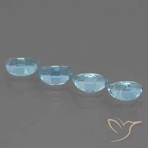 Gemas de Topacio Azul Cielo natural de 3.72 ct, Elegante, VS