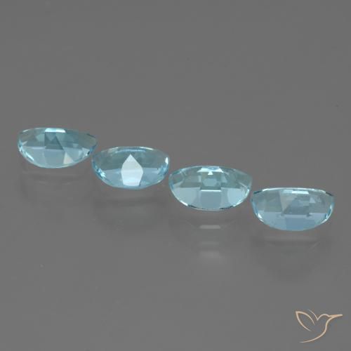 Gemas de Topacio Azul Cielo natural de 3.59 ct, Elegante, VS
