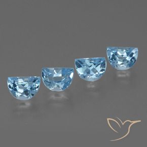 Gemas de Topacio Azul Suizo natural de 3.79 ct, Elegante, VVS-VS