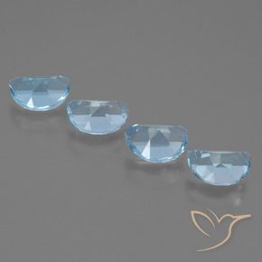Gemas de Topacio Azul Cielo natural de 4.18 ct, Elegante, VVS-VS