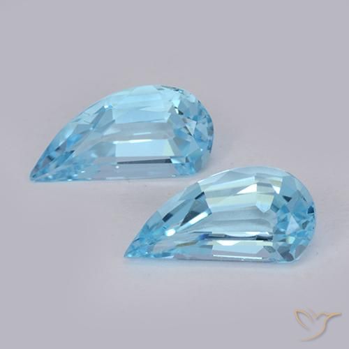 Gemas de Topacio Azul Suizo natural de 2.69 ct, Forma elegante, VVS