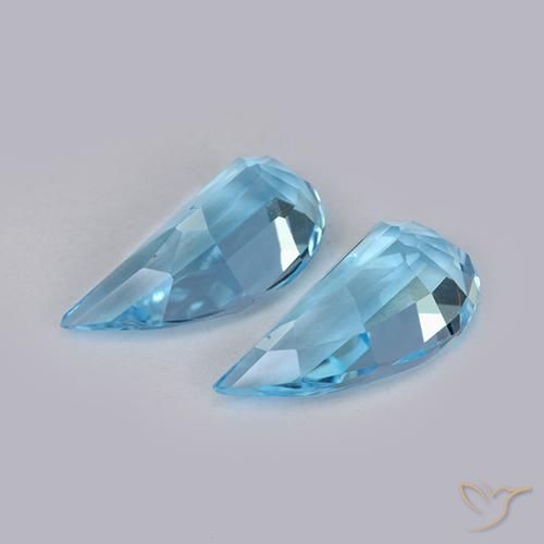 Gemas de Topacio Azul Suizo natural de 2.69 ct, Forma elegante, VVS