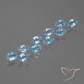 Gemas de Topacio Azul Cielo natural de 2.93 ct, Ovalada, VS