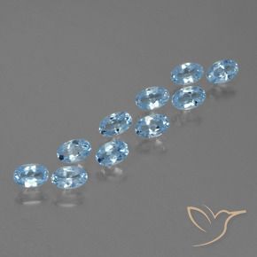 Gemas de Topacio Azul Suizo natural de 2.95 ct, Ovalada, VS