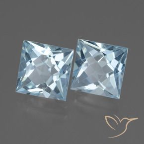 Gemas de Topacio Azul Cielo natural de 6.48 ct, Cuadrado, VVS-VS