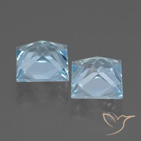 Gemas de Topacio Azul Cielo natural de 6.48 ct, Cuadrado, VVS-VS