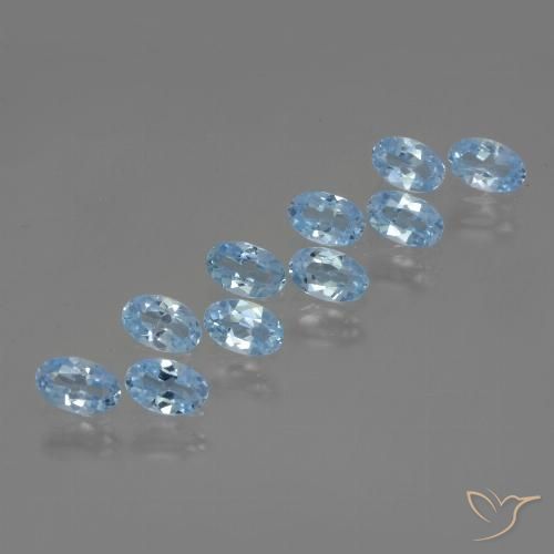 2.95ctw Natural Azul Suizo Topacio, Ovalada, VS
