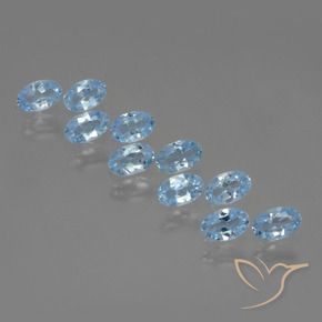 Gemas de Topacio Azul Suizo natural de 2.95 ct, Ovalada, VS