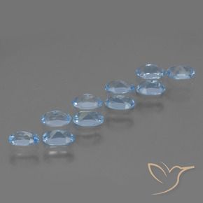 Gemas de Topacio Azul Cielo natural de 3.20 ct, Ovalada, VS