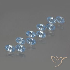 Gemas de Topacio Azul Cielo natural de 2.87 ct, Ovalada, VS