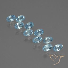 Gemas de Topacio Azul Cielo natural de 3.08 ct, Ovalada, VS
