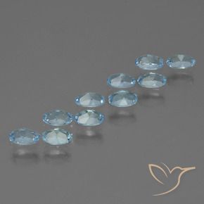 Gemas de Topacio Azul Cielo natural de 3.08 ct, Ovalada, VS