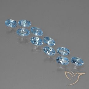 Gemas de Topacio Azul Cielo natural de 3.06 ct, Ovalada, VS