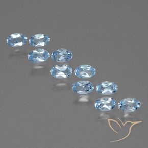 Gemas de Topacio Azul Cielo natural de 2.94 ct, Ovalada, VS