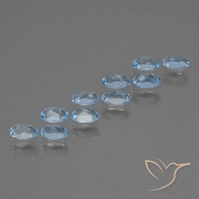 Gemas de Topacio Azul Cielo natural de 2.94 ct, Ovalada, VS