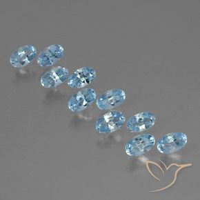 Gemas de Topacio Azul Cielo natural de 3.07 ct, Ovalada, VS