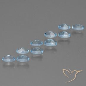 Gemas de Topacio Azul Cielo natural de 3.07 ct, Ovalada, VS