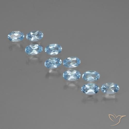 Gemas de Topacio Azul Cielo natural de 3.22 ct, Ovalada, VS