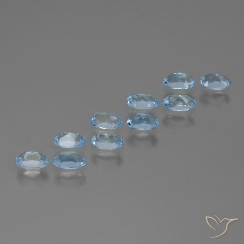 Gemas de Topacio Azul Cielo natural de 3.22 ct, Ovalada, VS